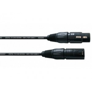 Cordial CDX 5-2 DMX-кабель XLR female 5-контактный/XLR male 5-контактный, разъемы Neutrik, 5,0 м, черный