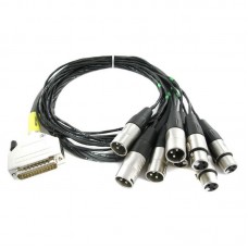 Cordial CFD 1,5 DFMY цифровой кабель D-Sub/4xXLR female+4xXLR male, 1,5 м, черный