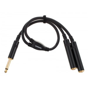 Cordial CFY 0,3 PGG кабель Y-адаптер моно-джек 6,3 мм male/2xмоно-джек 6,3 мм female, 0,3 м, черный