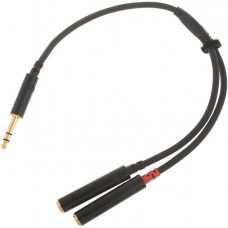 Cordial CFY 0,3 VGG кабель Y-адаптер джек стерео 6,3 мм/2xмоно-джек 6,3 мм female, 0,3 м, черный