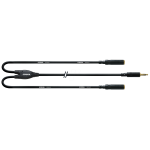 Cordial CFY 0,3 WYY кабель Y-адаптер джек стерео 3,5 мм/2xджек стерео 3,5 мм female, 0,3 м, черный