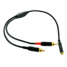 Cordial CFY 0,3 YCC кабель Y-адаптер джек стерео 3,5 мм female/2xRCA male, 0,3 м, черный