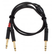 Cordial CFY 0,9 VPP кабель Y-адаптер джек стерео 6,3 мм/2xмоно-джек 6,3 мм male, 0,9 м, черный