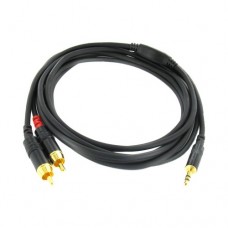 Cordial CFY 3 WCC кабель Y-адаптер  джек стерео 3,5 мм/2xRCA, 3,0 м, черный