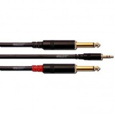 Cordial CFY 1,5 WPP-LONG кабель Y-адаптер джек стерео 3,5 мм/2xмоно-джек 6,3 мм male, 1,5 м, черный