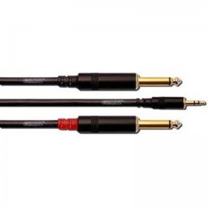 Cordial CFY 3 WPP-LONG кабель Y-адаптер джек стерео 3,5 мм/2xмоно-джек 6,3 мм male, 3,0 м, черный