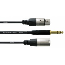 Cordial CFY 1,8 VFM кабель Y-адаптер джек стерео 6,3 мм/XLR male+XLR female, 1,8 м, черный