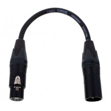 Cordial CPD 0,15 FM 5-3 DMX-кабель XLR female 5-контактный/XLR male 3-контактный, разъемы Neutrik, 0,15 м, черный