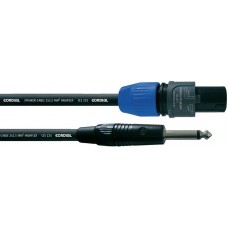 Cordial CPL 5 LP 25 спикерный кабель Speakon 2-контактный/моно-джек 6,3 мм, разъемы Neutrik, 5,0 м, черный