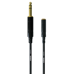 Cordial CFM 0,15 VY инструментальный кабель джек стерео 6,3 мм male/джек стерео 3,5 мм female, 0,15 м, черный