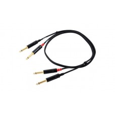 Cordial CFU 0,6 PP кабель 2моно-джек 6,3 мм male/2моно-джек 6,3 мм male, 0,6 м, черный