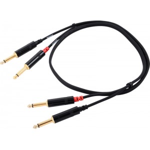 Cordial CFU 0,9 PP кабель 2моно-джек 6,3 мм male/2моно-джек 6,3 мм male, 0,9 м, черный