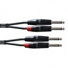 Cordial CIU 0,9 PP кабель 2xмоно-джек 6,3 мм male/2xмоно-джек 6,3 мм male, 0,9 м, черный
