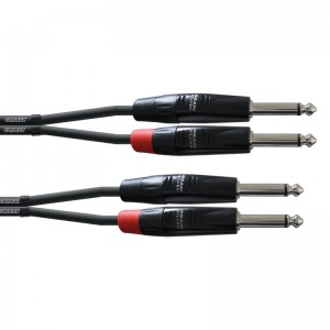 Cordial CIU 1,5 PP кабель 2xмоно-джек 6,3 мм male/2xмоно-джек 6,3 мм male, 1,5 м, черный