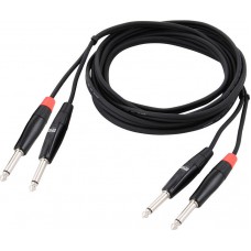 Cordial CIU 3 PP кабель 2xмоно-джек 6,3 мм male/2xмоно-джек 6,3 мм male, 3,0 м, черный