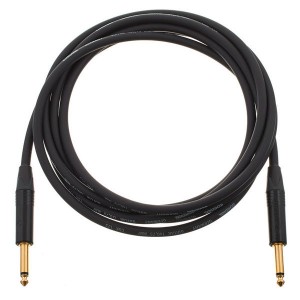Cordial CSI 6 PP-GOLD инструментальный кабель моно-джек 6,3 мм/моно-джек 6,3 мм, разъемы Neutrik, 6,0 м, черный
