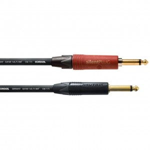 Cordial CSI 6 PP-SILENT инструментальный кабель моно-джек 6,3 мм/моно-джек 6,3 мм, разъемы Neutrik, 6,0 м, черный