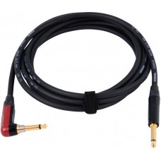 Cordial CSI 6 RP-SILENT инструментальный кабель угловой моно-джек 6,3 мм/моно-джек 6,3 мм, разъемы Neutrik, 6,0 м, черный