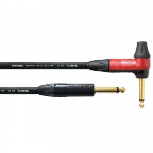 Cordial CSI 3 RP-TIMBRE инструментальный кабель угловой моно-джек 6,3 мм/моно-джек 6,3 мм, разъемы Neutrik, 3,0 м, черный