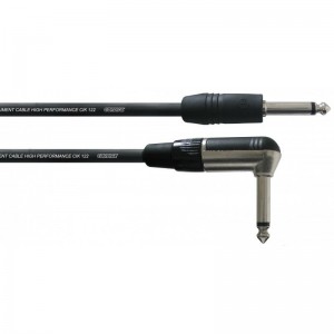 Cordial CXI 6 PR инструментальный кабель угловой моно-джек 6,3 мм/моно-джек 6,3 мм, разъемы Neutrik, 6,0 м, черный
