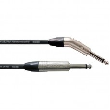 Cordial CXI 3 PR30 инструментальный кабель угловой (30°) моно-джек 6,3 мм/моно-джек 6,3 мм, разъемы Neutrik, 3,0 м, черный