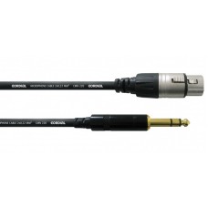 Cordial CFM 0,3 FV инструментальный кабель  XLR female/джек стерео 6,3 мм, 0,3 м, черный