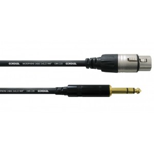 Cordial CFM 0,6 FV инструментальный кабель  XLR female/джек стерео 6,3 мм, 0,6 м, черный