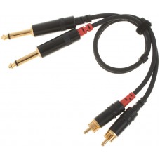 Cordial CFU 0,3 PC кабель 2RCA/2моно-джек 6,3 мм male, 0,3 м, черный