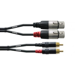 Cordial CFU 3 FC кабель 2RCA/2XLR female, 3,0 м, черный