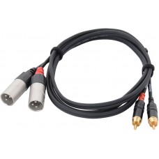 Cordial CFU 1,5 MC кабель 2RCA/2XLR male, 1,5 м, черный