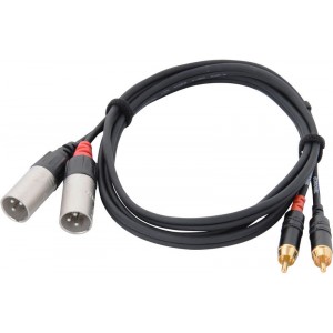 Cordial CFU 6 MC кабель 2RCA/2XLR male, 6,0 м, черный