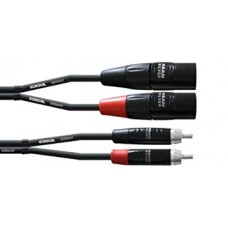 Cordial CIU 3 MC кабель 2xRCA/2xXLR male, 3,0 м, черный