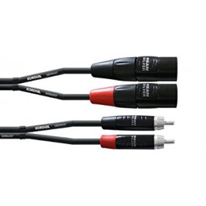 Cordial CIU 1,5 MC кабель 2xRCA/2xXLR male, 1,5 м, черный