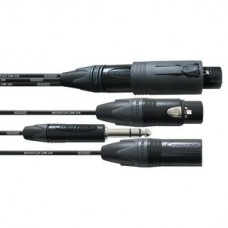Cordial CPM 0,15 Conv-FMV кабель XLR female/male (convertCON)/XLR female+XLR male+джек стерео 6,3 мм, разъемы Neutrik, 0,15 м, черный