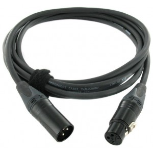 Cordial CPM 10 FM BLACK  микрофонный кабель XLR female/XLR male, разъемы Neutrik, 10,0 м, черный
