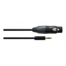 Cordial CPM 1,5 FW-BAL микрофонный кабель XLR female/мини-джек стерео 3,5 мм, разъемы Neutrik, 1,5 м, черный