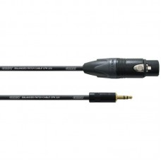 Cordial CPM 3 FW-UNB микрофонный кабель XLR female/мини-джек стерео 3,5 мм, разъемы Neutrik, 3,0 м, черный