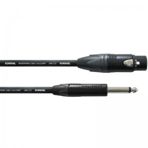Cordial CPM 7,5 FP микрофонный кабель XLR female/моно джек 6,3 мм, разъемы Neutrik, 7,5 м, черный