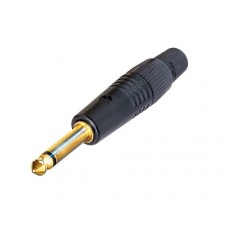 Neutrik NP2C/B кабельный разъем Jack 6.3мм TS (моно) штекер, черненый корпус, золоченые контакты