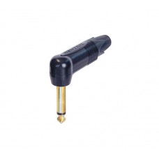Neutrik NP2RX-B кабельный разъем Jack 6.3мм TS (моно) штекер угловой, черненый корпус, золоченые контакты