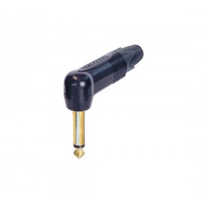 Neutrik NP2RX-B кабельный разъем Jack 6.3мм TS (моно) штекер угловой, черненый корпус, золоченые контакты, NEUTRIK