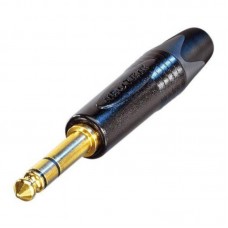 Neutrik NP3X-B кабельный разъем Jack 6.3мм TRS (стерео) штекер, компактный черненый корпус диаметром 14.5мм, золоченые контакты