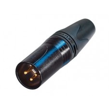 Neutrik NC3MXX-14-B-D кабельный разъем XLR male золоченые контакты, черный корпус, для кабелей большого диаметра, до 10мм