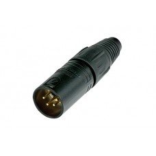 Neutrik NC4MX-B кабельный разъем XLR male черненый корпус, золоченые контакты 4 контакта