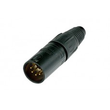 Neutrik NC5MX-B кабельный разъем XLR male черненый корпус, золоченые контакты 5 контактов