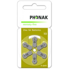 Phonak Battery 10 PowerOne Phonak MF 6 BLI батарейка 1,4В для миниатюрных приемников Phonak Invisity. В упаковке 6шт. Цена указана за 1шт