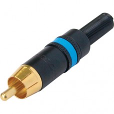 Neutrik NYS373-6 кабельный разъем RCA корпус черный хром, золоченые контакты, синяя маркировочная полоса