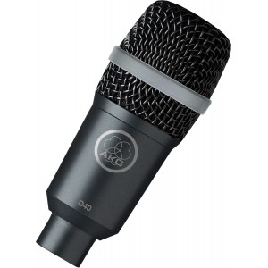 AKG D40 микрофон для духовых, барабанов, перкуссии и гитарных комбо динамический кардиоидный, разъём XLR, 50-20000Гц, 2,5мВ/Па,  AKG