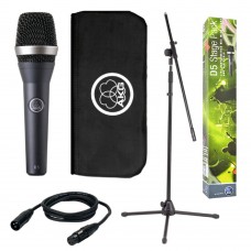 AKG D5 StagePack комплект: динамический вокальный микрофон D5, кабель XLR-XLR 5м, микрофонная стойка 'журавль'