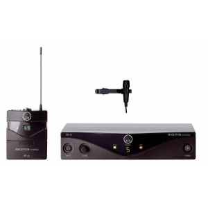 AKG Perception Wireless 45 Pres Set BD U2 (614.1-629.3МГц) радиосистема:SR45 стац. приёмник, 1хPT45 поясной передатчик, 1хCK99L петлич. микрофон,  AKG